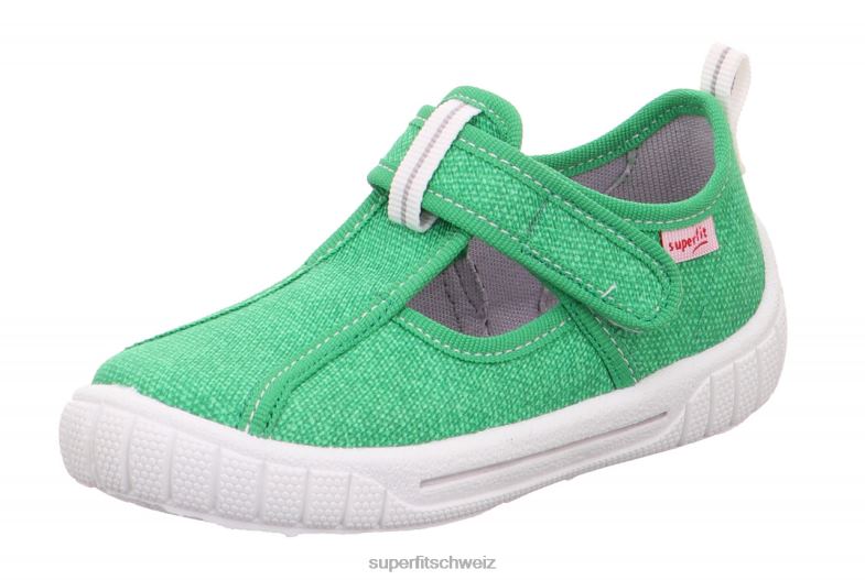 Babys Hausschuhe 44B2D78 Superfit bill - Slipper mit Klettverschluss Grün