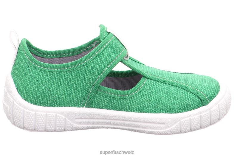 Babys Hausschuhe 44B2D78 Superfit bill - Slipper mit Klettverschluss Grün