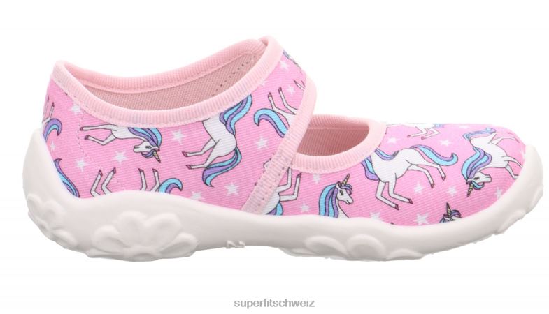 Babys Hausschuhe 44B2D7 Superfit bonny - Slipper mit Klettverschluss rosa/mehrfarbig