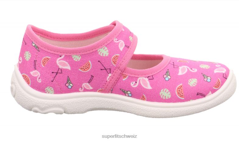 Babys Hausschuhe 44B2D80 Superfit belinda - Slipper mit Klettverschluss rosa/mehrfarbig
