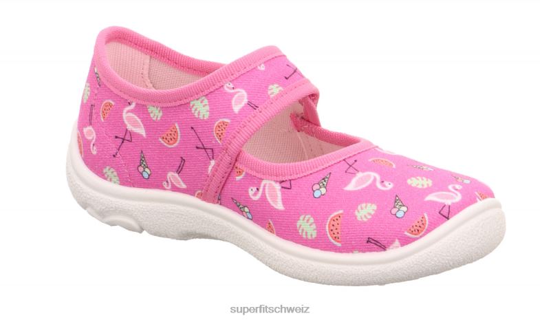 Babys Hausschuhe 44B2D80 Superfit belinda - Slipper mit Klettverschluss rosa/mehrfarbig