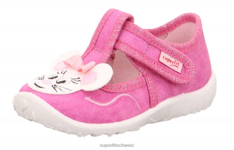 Babys Hausschuhe 44B2D83 Superfit spotty - Slipper mit Klettverschluss Rosa