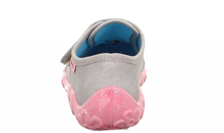 Babys Hausschuhe 44B2D85 Superfit bonny - Slipper mit Klettverschluss hellgrau