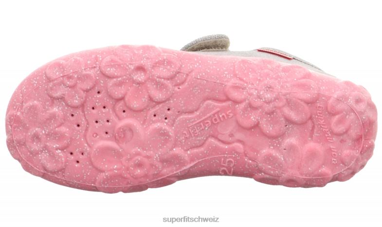 Babys Hausschuhe 44B2D85 Superfit bonny - Slipper mit Klettverschluss hellgrau