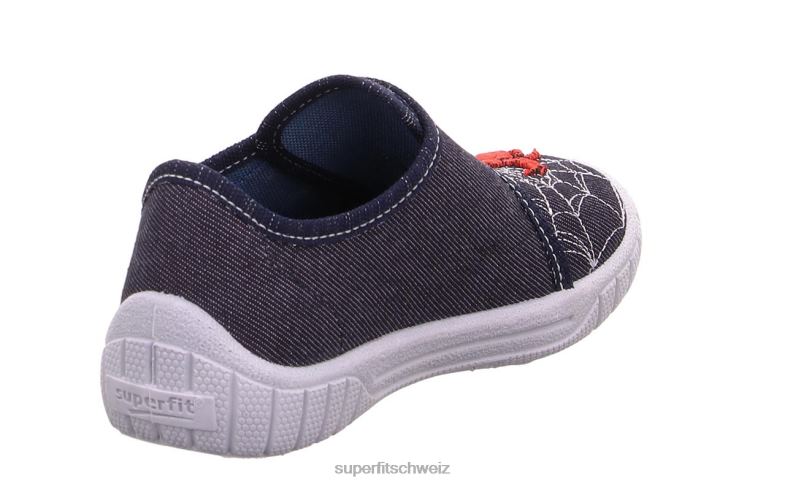 Babys Hausschuhe 44B2D87 Superfit bill - Slipper mit Klettverschluss Blau Rot