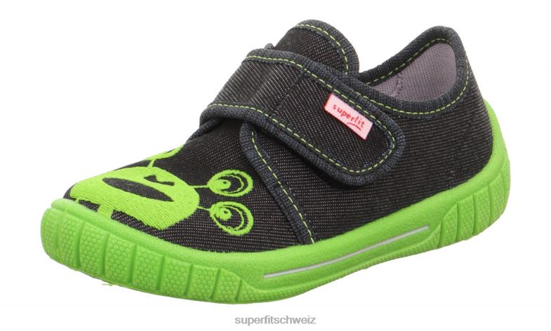 Babys Hausschuhe 44B2D88 Superfit bill - Slipper mit Klettverschluss Schwarz