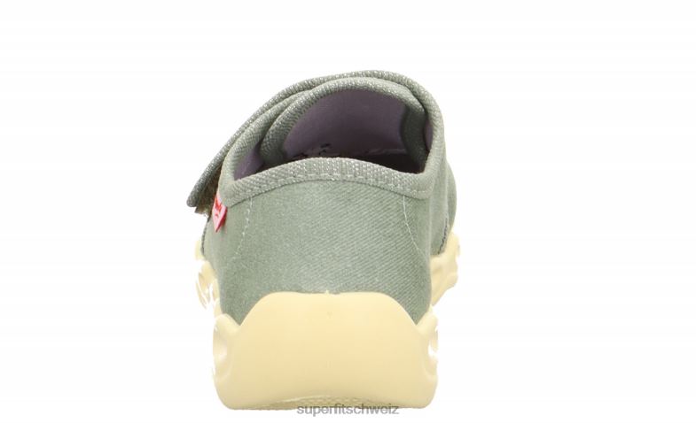 Babys Hausschuhe 44B2D8 Superfit bubble - Slipper mit Klettverschluss hellgrün
