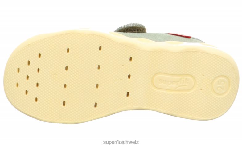 Babys Hausschuhe 44B2D8 Superfit bubble - Slipper mit Klettverschluss hellgrün