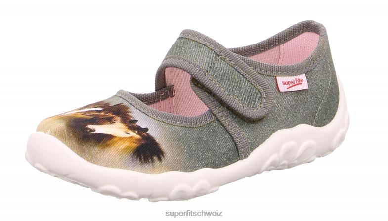 Babys Hausschuhe 44B2D90 Superfit bonny - Slipper mit Klettverschluss Grün