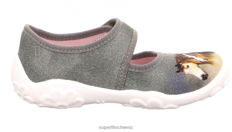 Babys Hausschuhe 44B2D90 Superfit bonny - Slipper mit Klettverschluss Grün