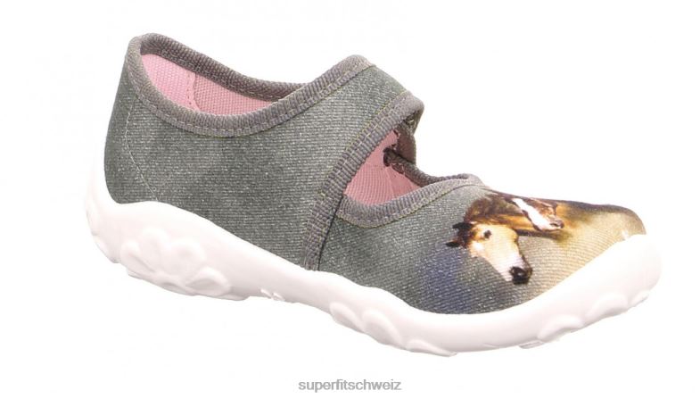 Babys Hausschuhe 44B2D90 Superfit bonny - Slipper mit Klettverschluss Grün