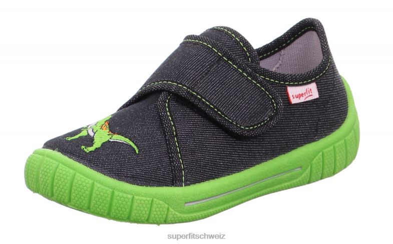 Babys Hausschuhe 44B2D91 Superfit bill - Slipper mit Klettverschluss Schwarz