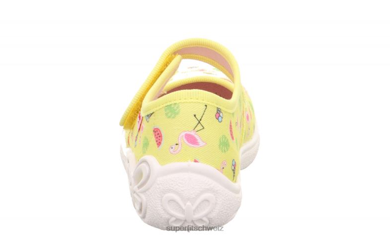 Babys Hausschuhe 44B2D92 Superfit belinda - Slipper mit Klettverschluss gelb/mehrfarbig