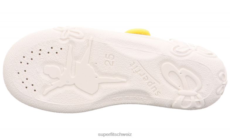 Babys Hausschuhe 44B2D92 Superfit belinda - Slipper mit Klettverschluss gelb/mehrfarbig