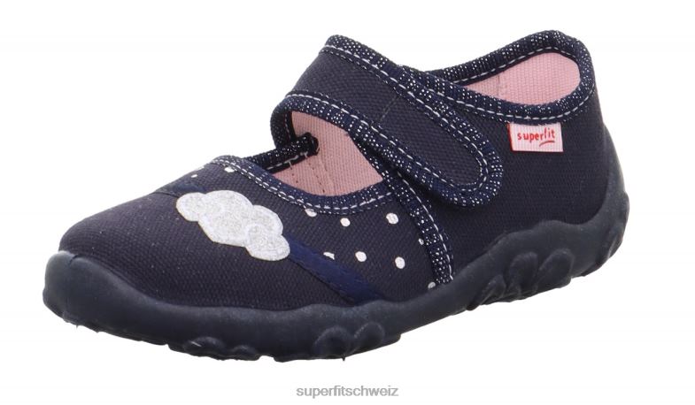 Babys Hausschuhe 44B2D94 Superfit bonny - Slipper mit Klettverschluss Blau