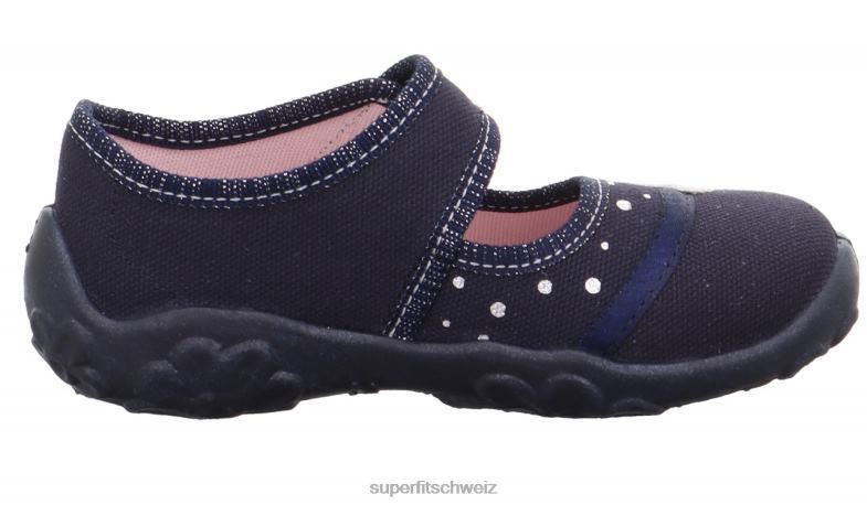 Babys Hausschuhe 44B2D94 Superfit bonny - Slipper mit Klettverschluss Blau