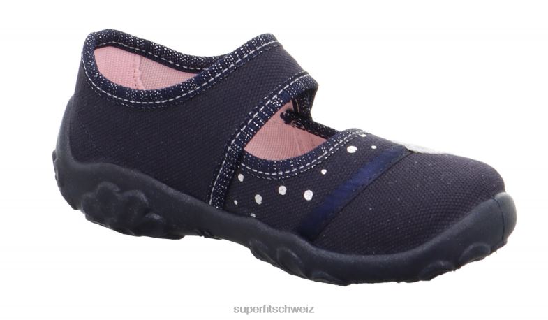 Babys Hausschuhe 44B2D94 Superfit bonny - Slipper mit Klettverschluss Blau