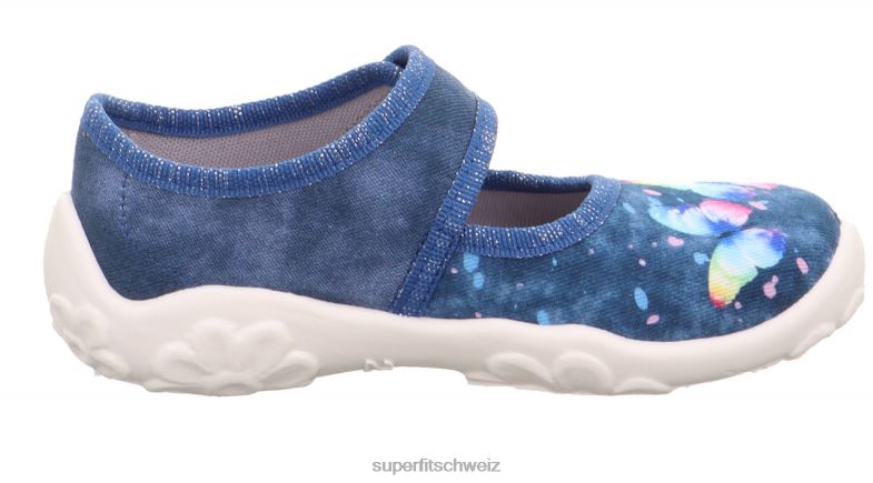 Babys Hausschuhe 44B2D95 Superfit bonny - Slipper mit Klettverschluss Blau