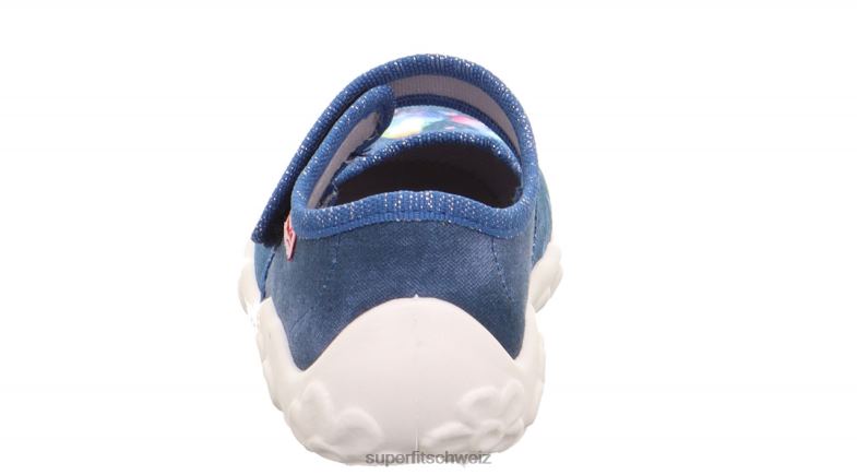 Babys Hausschuhe 44B2D95 Superfit bonny - Slipper mit Klettverschluss Blau