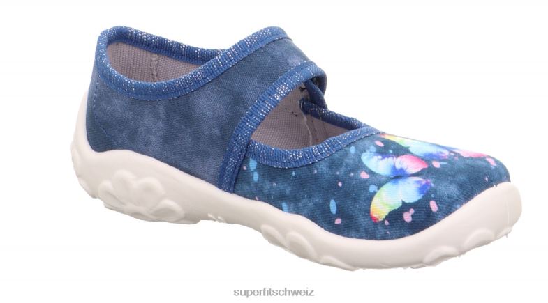 Babys Hausschuhe 44B2D95 Superfit bonny - Slipper mit Klettverschluss Blau