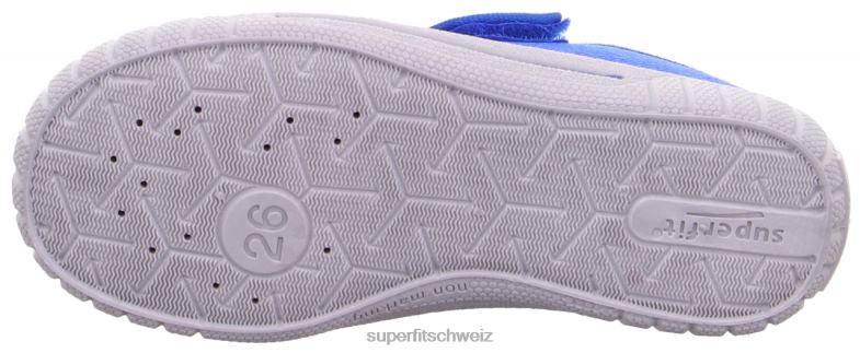 Babys Hausschuhe 44B2D96 Superfit bill - Slipper mit Klettverschluss Blau Weiss