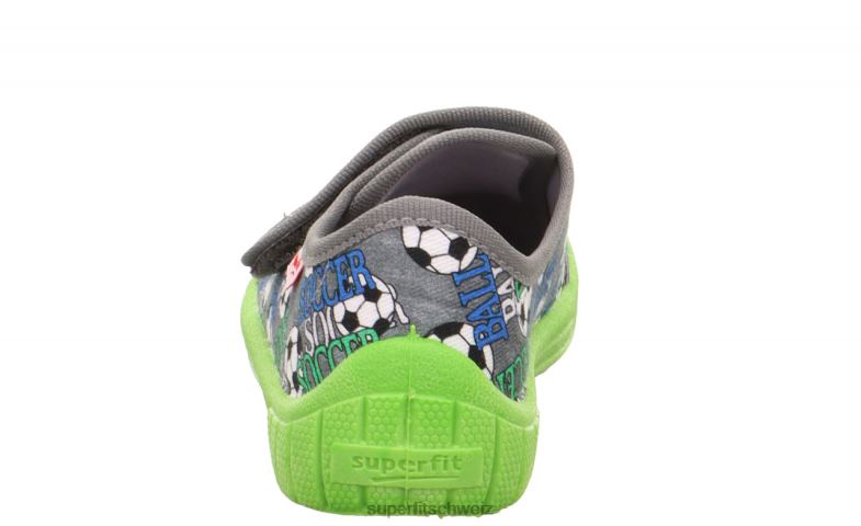 Babys Hausschuhe 44B2D97 Superfit bill - Slipper mit Klettverschluss grau/mehrfarbig