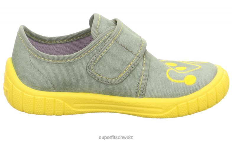 Babys Hausschuhe 44B2D99 Superfit bill - Slipper mit Klettverschluss hellgrün