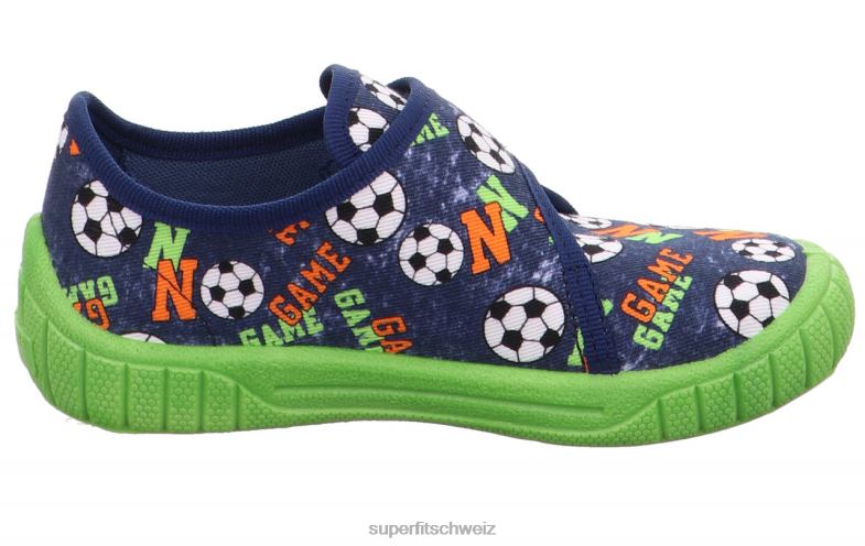 Babys Hausschuhe 44B2D9 Superfit bill - Slipper mit Klettverschluss Blau