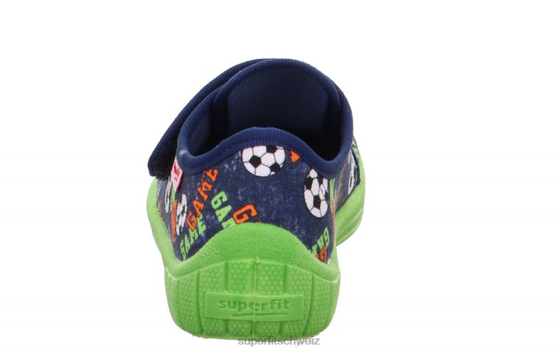 Babys Hausschuhe 44B2D9 Superfit bill - Slipper mit Klettverschluss Blau