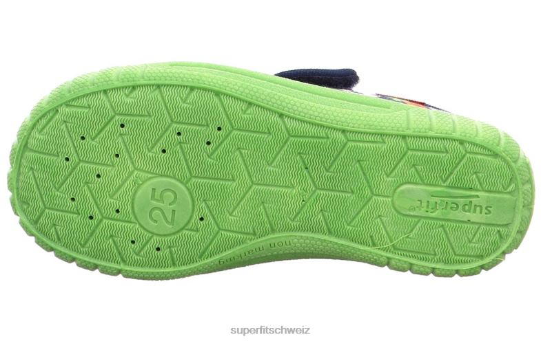 Babys Hausschuhe 44B2D9 Superfit bill - Slipper mit Klettverschluss Blau