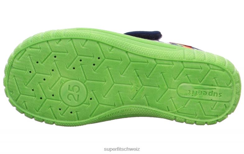 Babys Hausschuhe 44B2D9 Superfit bill - Slipper mit Klettverschluss Blau