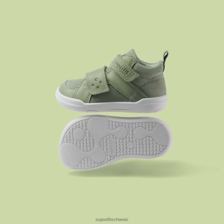 Babys hohe Turnschuhe 44B2D298 Superfit superfree - Sneaker hoch mit Klettverschluss hellgrün