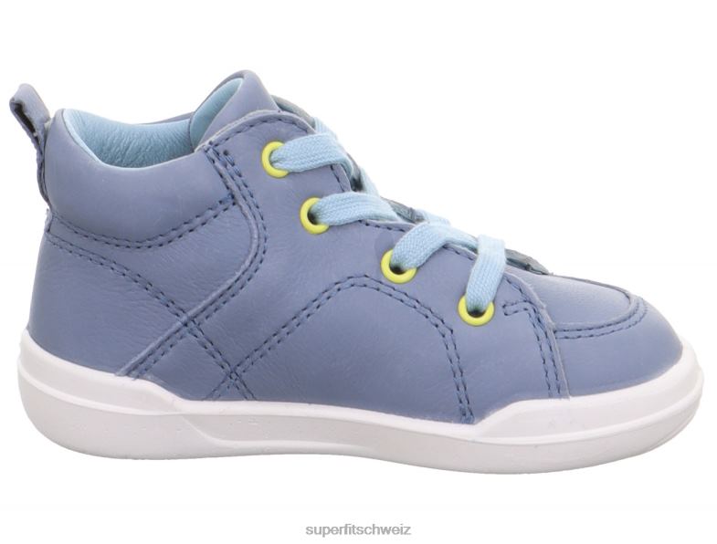 Babys hohe Turnschuhe 44B2D301 Superfit superfree - Sneaker hoch mit Schnürung blau/hellblau