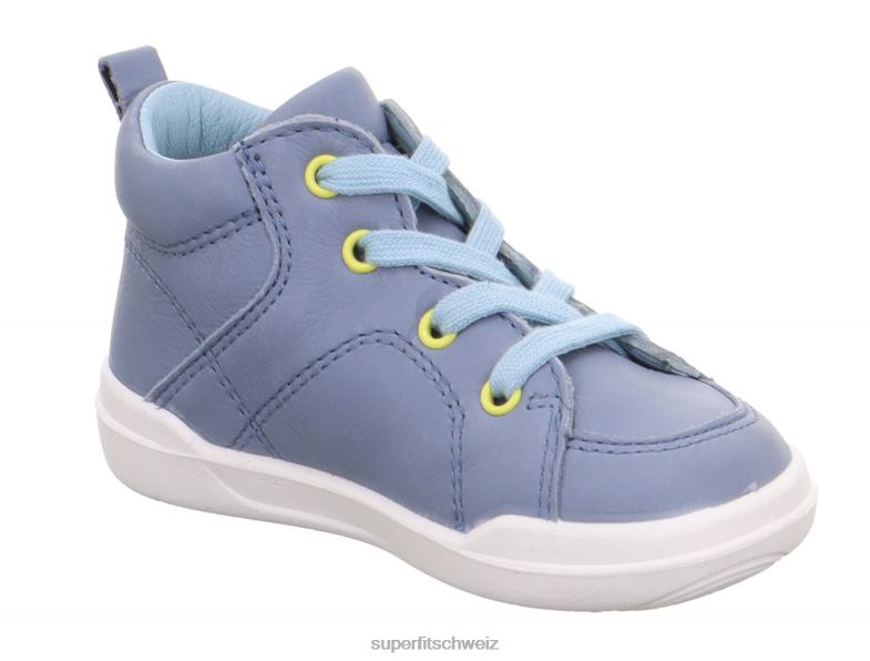 Babys hohe Turnschuhe 44B2D301 Superfit superfree - Sneaker hoch mit Schnürung blau/hellblau
