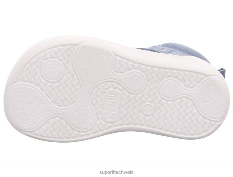 Babys hohe Turnschuhe 44B2D301 Superfit superfree - Sneaker hoch mit Schnürung blau/hellblau