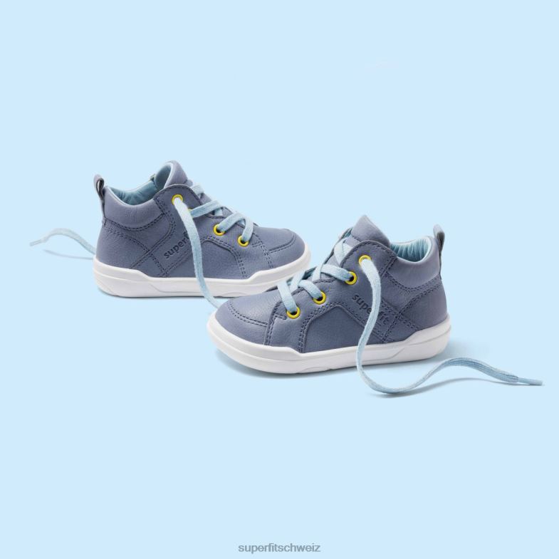 Babys hohe Turnschuhe 44B2D301 Superfit superfree - Sneaker hoch mit Schnürung blau/hellblau