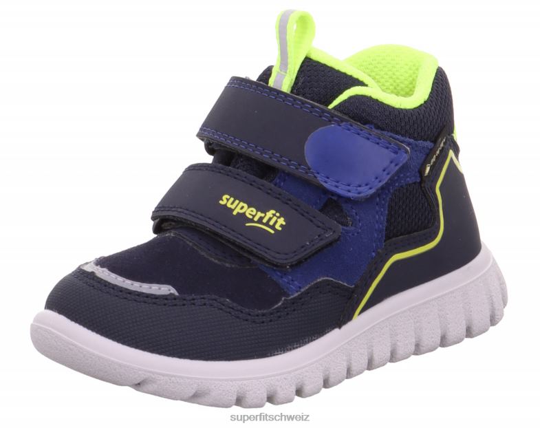 Babys hohe Turnschuhe 44B2D323 Superfit sport7 mini - Sneaker hoch mit Klettverschluss Blau Gelb