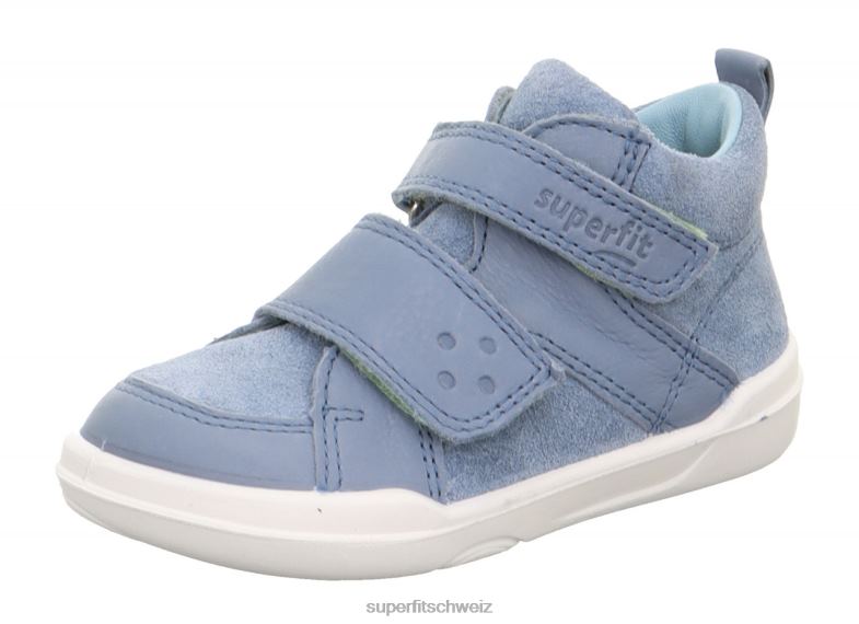 Babys hohe Turnschuhe 44B2D327 Superfit superfree - Sneaker hoch mit Klettverschluss Blau