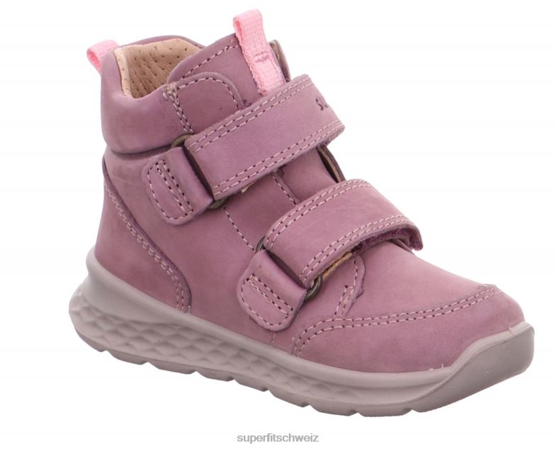 Babys hohe Turnschuhe 44B2D371 Superfit Breeze - Sneaker hoch mit Klettverschluss Purpur Rosa