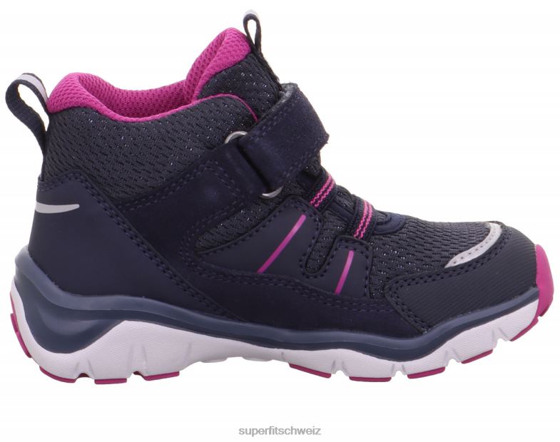 Babys hohe Turnschuhe 44B2D388 Superfit sport5 - Sneaker hoch mit Klettverschluss Blau Rosa