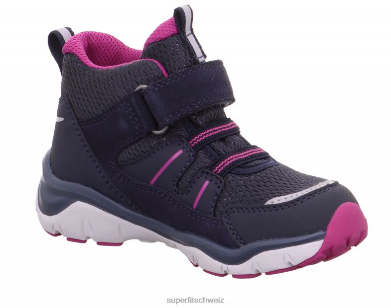 Babys hohe Turnschuhe 44B2D388 Superfit sport5 - Sneaker hoch mit Klettverschluss Blau Rosa