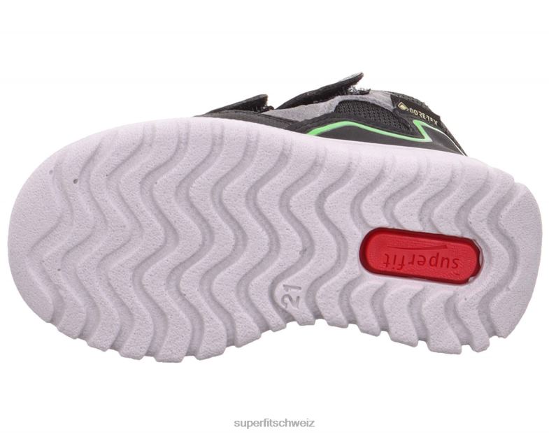 Babys hohe Turnschuhe 44B2D401 Superfit sport7 mini - Sneaker hoch mit Klettverschluss Schwarz Grün