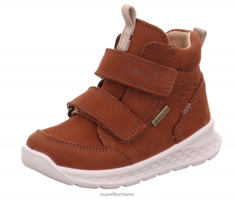Babys hohe Turnschuhe 44B2D405 Superfit Breeze - Sneaker hoch mit Klettverschluss braun/beige