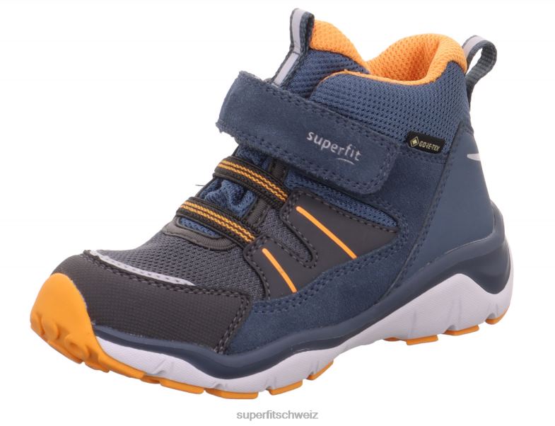 Babys hohe Turnschuhe 44B2D406 Superfit sport5 - Sneaker hoch mit Klettverschluss blau/orange