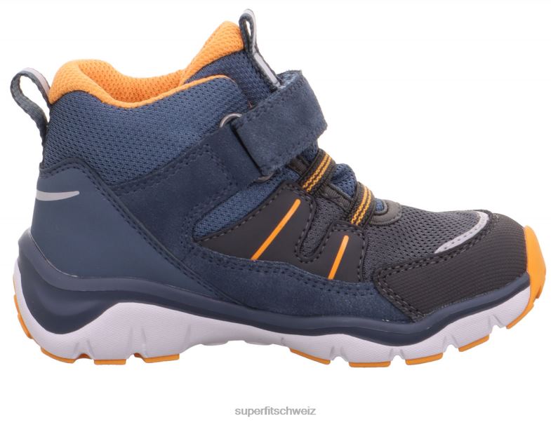 Babys hohe Turnschuhe 44B2D406 Superfit sport5 - Sneaker hoch mit Klettverschluss blau/orange
