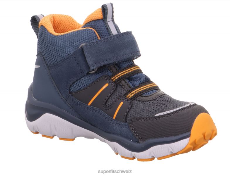 Babys hohe Turnschuhe 44B2D406 Superfit sport5 - Sneaker hoch mit Klettverschluss blau/orange
