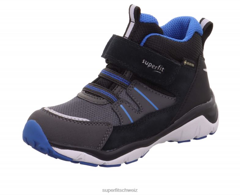 Babys hohe Turnschuhe 44B2D408 Superfit sport5 - Sneaker hoch mit Klettverschluss Schwarz Blau