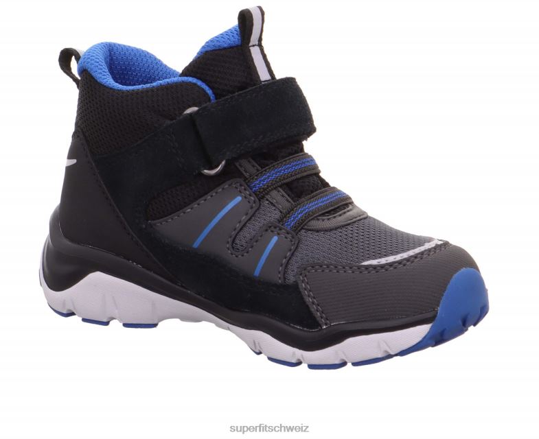 Babys hohe Turnschuhe 44B2D408 Superfit sport5 - Sneaker hoch mit Klettverschluss Schwarz Blau