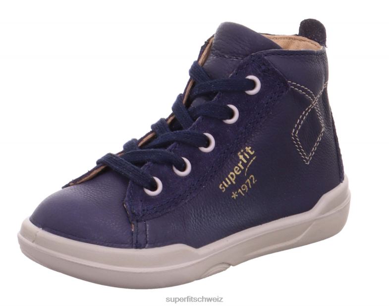 Babys hohe Turnschuhe 44B2D410 Superfit superfree - Sneaker hoch mit Schnürung Blau