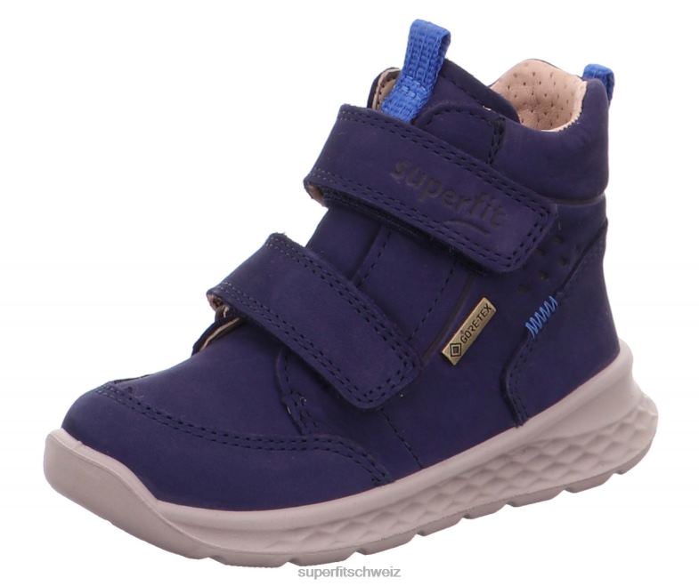Babys hohe Turnschuhe 44B2D412 Superfit Breeze - Sneaker hoch mit Klettverschluss Blau